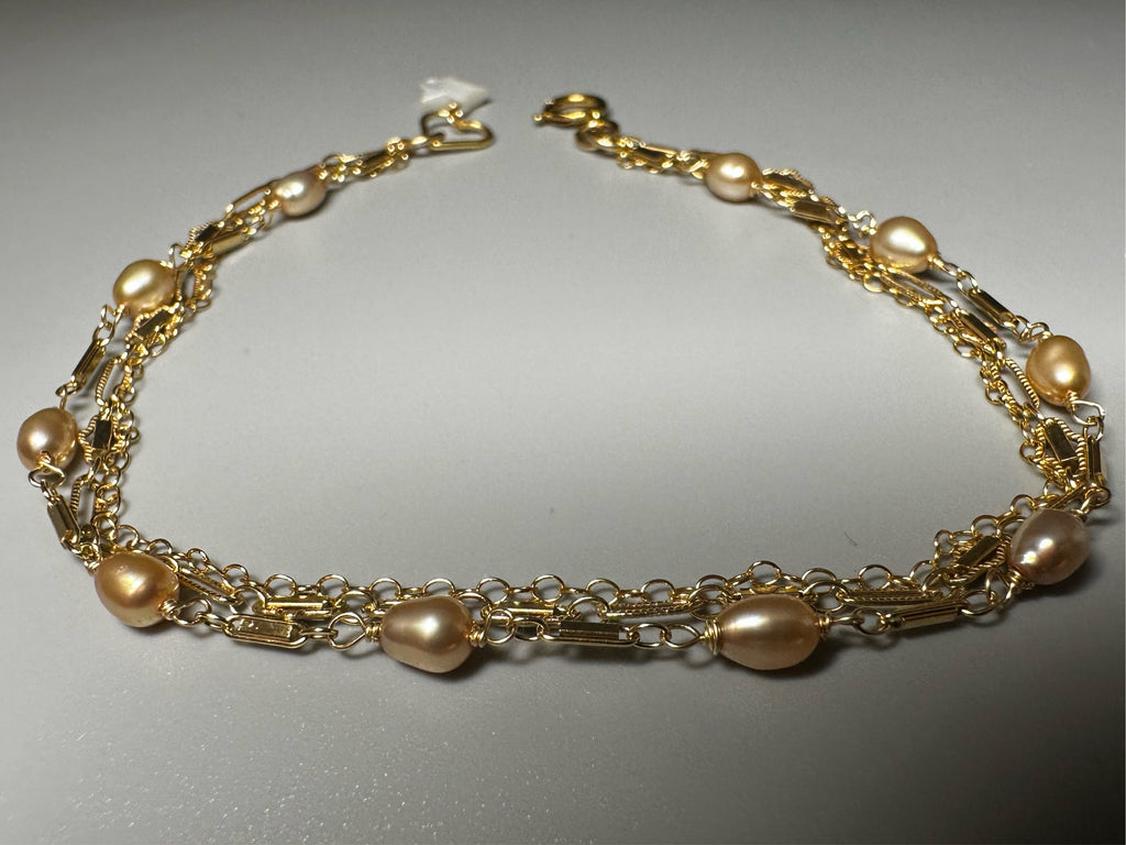 Champagne Pearl Layering Bracelet