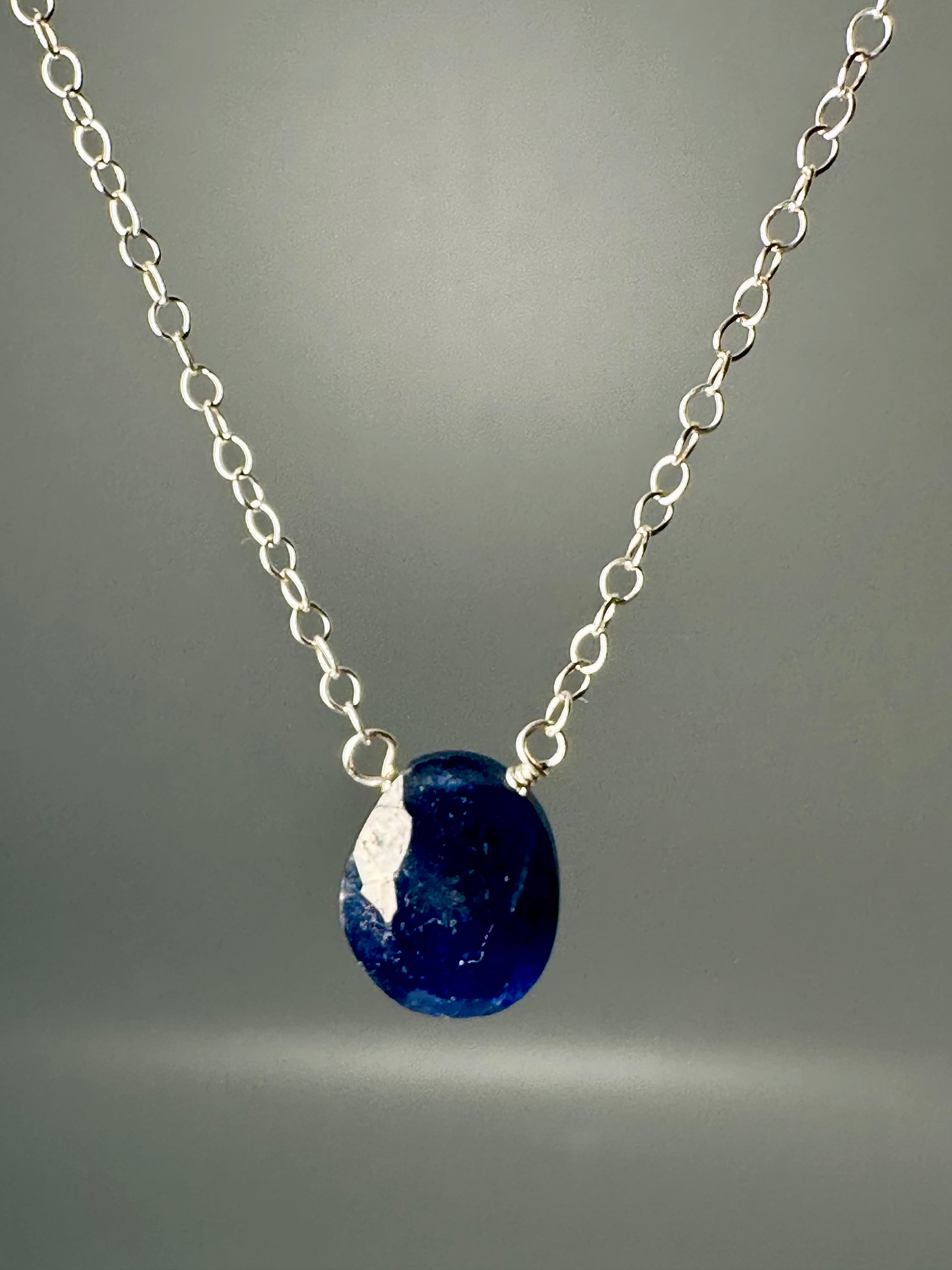 Sapphire Single Stone Necklace