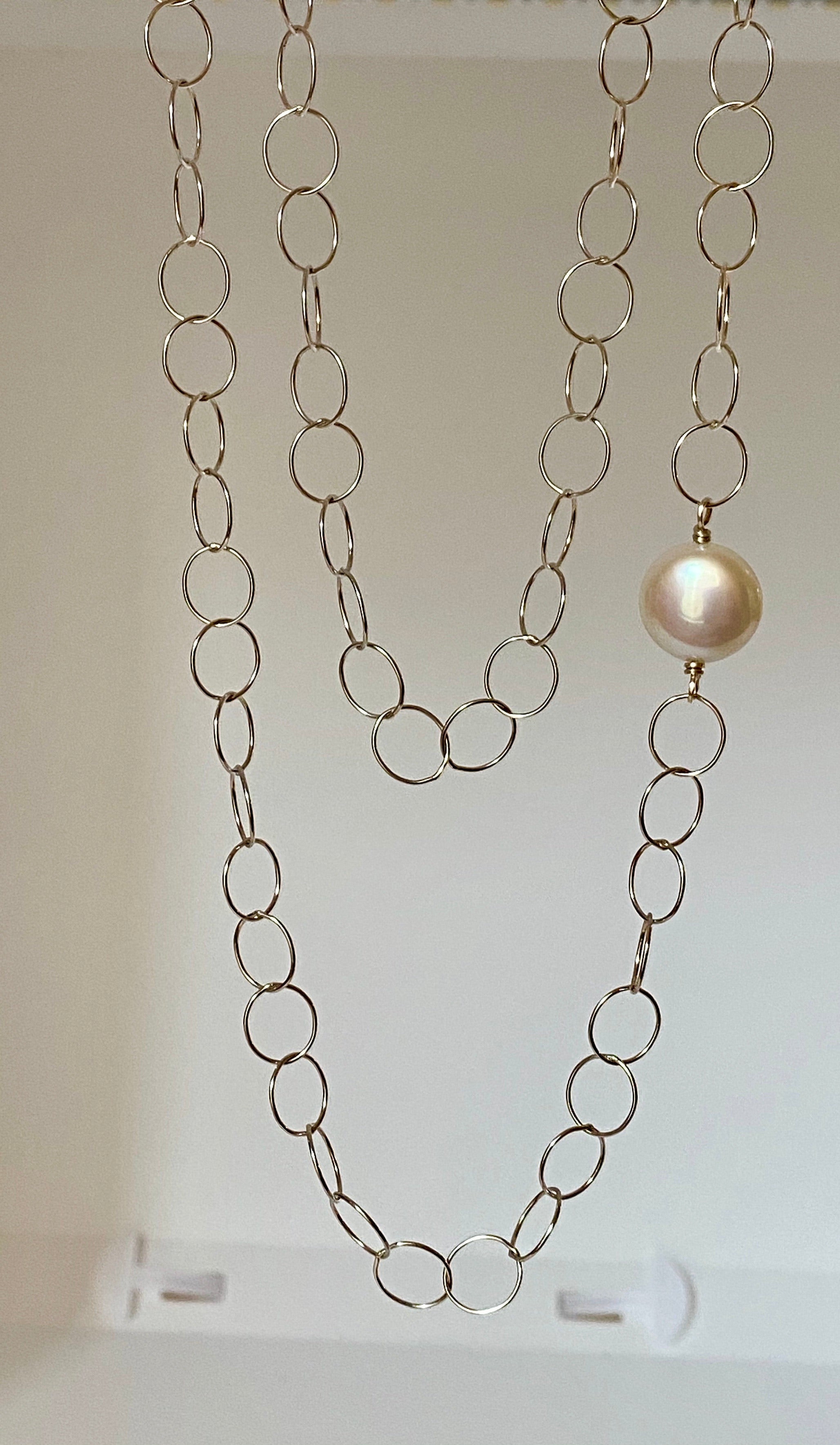 Infinity Pearl Long Necklace