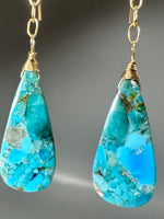 Kingman Turquoise Teardrop Earrings