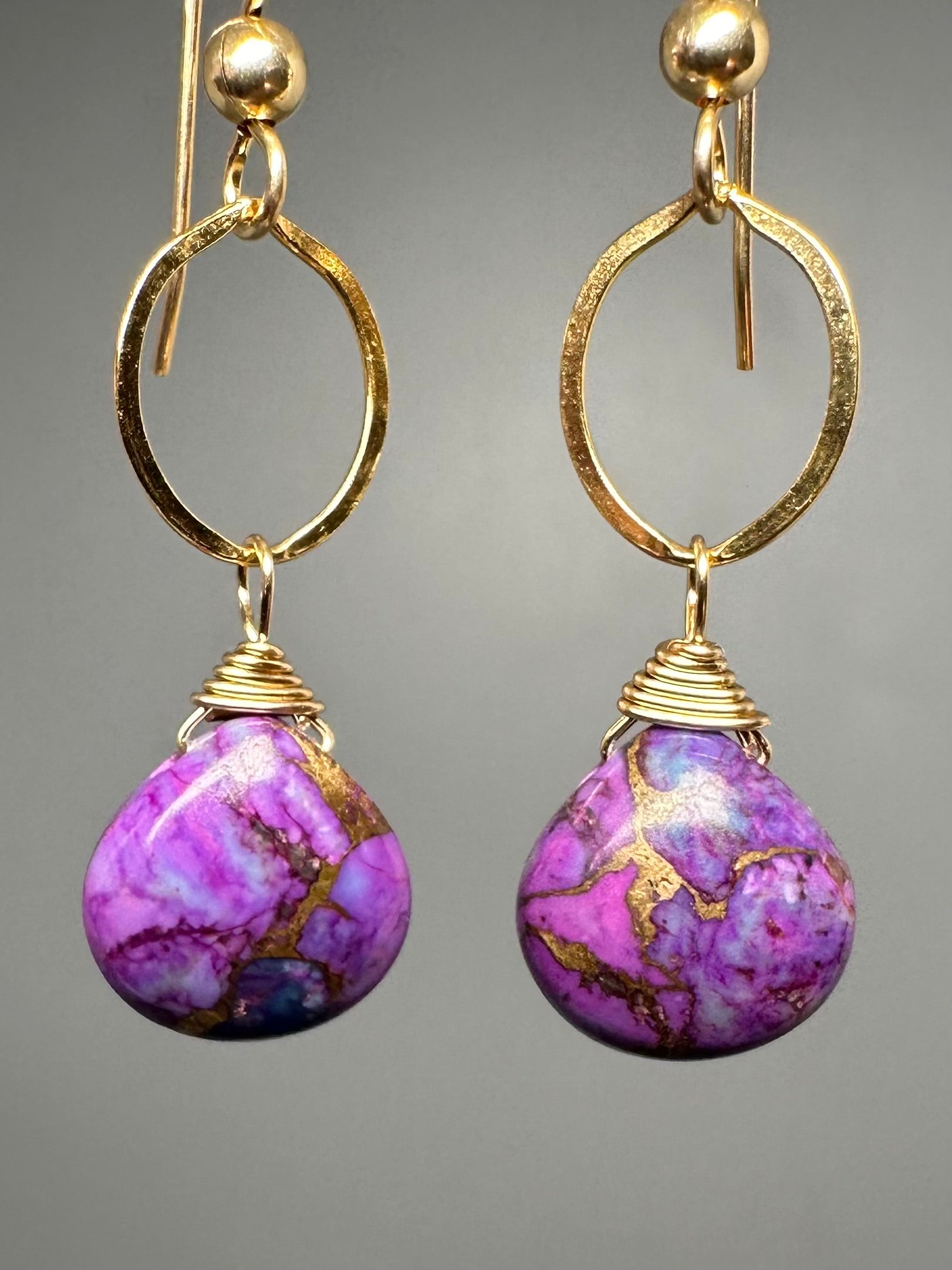 Purple Turquoise Earrings