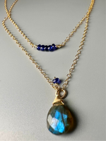Labradorite Sapphire Double Necklace
