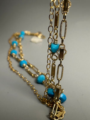 Blue Turquoise Layering Bracelet