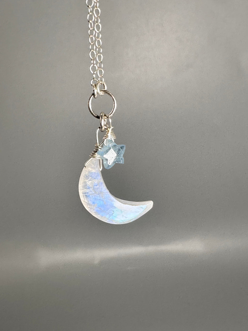 Moonstone & Aquamarine Pendant Necklace