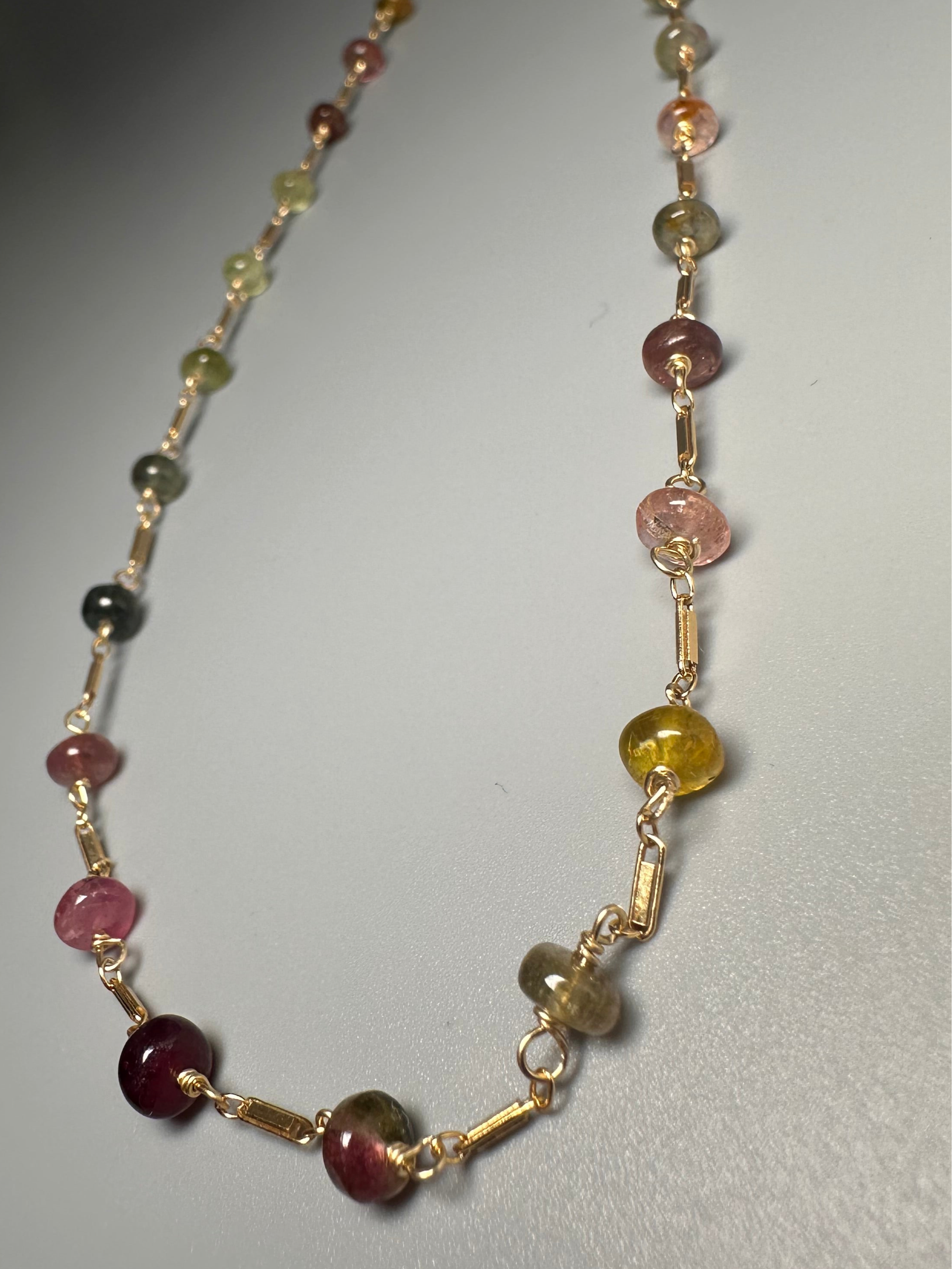 Tourmaline Rondelle Layering Necklace