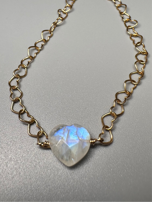 Moonstone Heart Bracelet