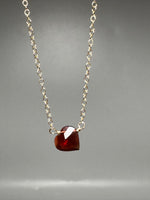 Garnet Heart Mini Necklace