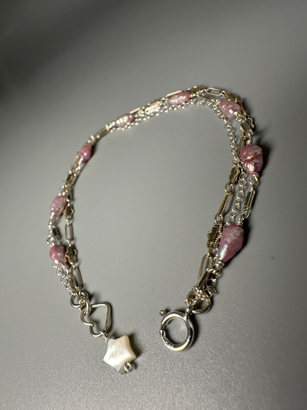 Pink Pearl Layering Bracelet