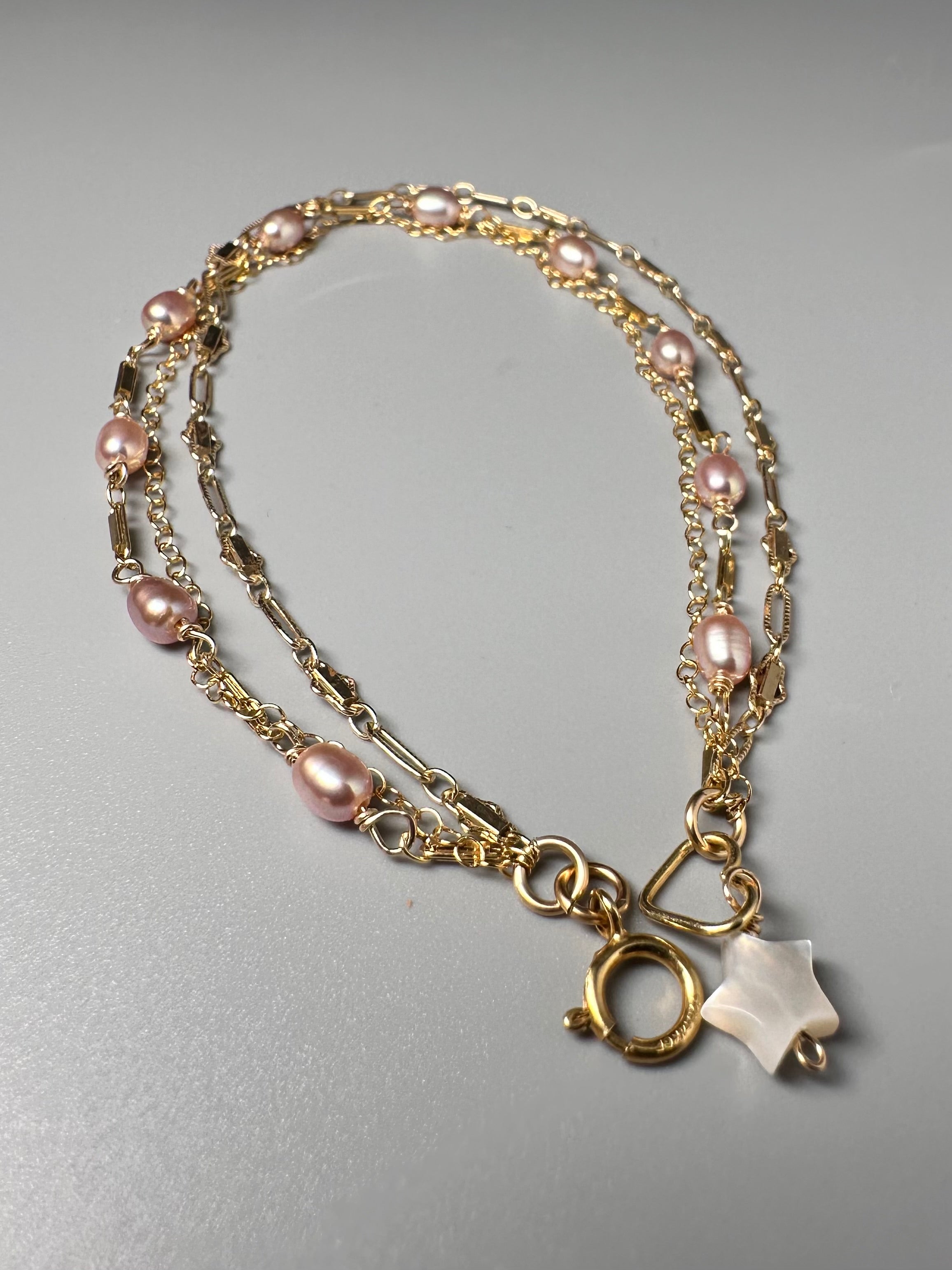 Pink Freshwater Pearl Layering Bracelet