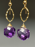 Amethyst Hexagon Earrings