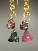 Carved Tourmaline Earrings