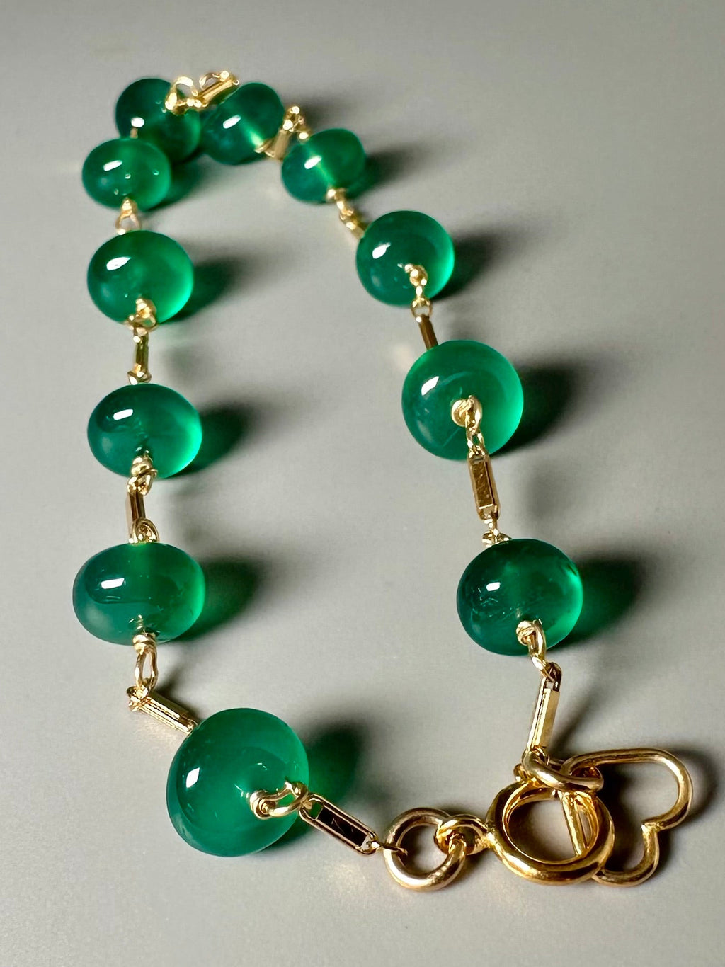 Green Onyx Rondelle Bracelet