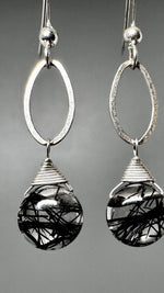 Tourmalinated Quartz Drop Earrings