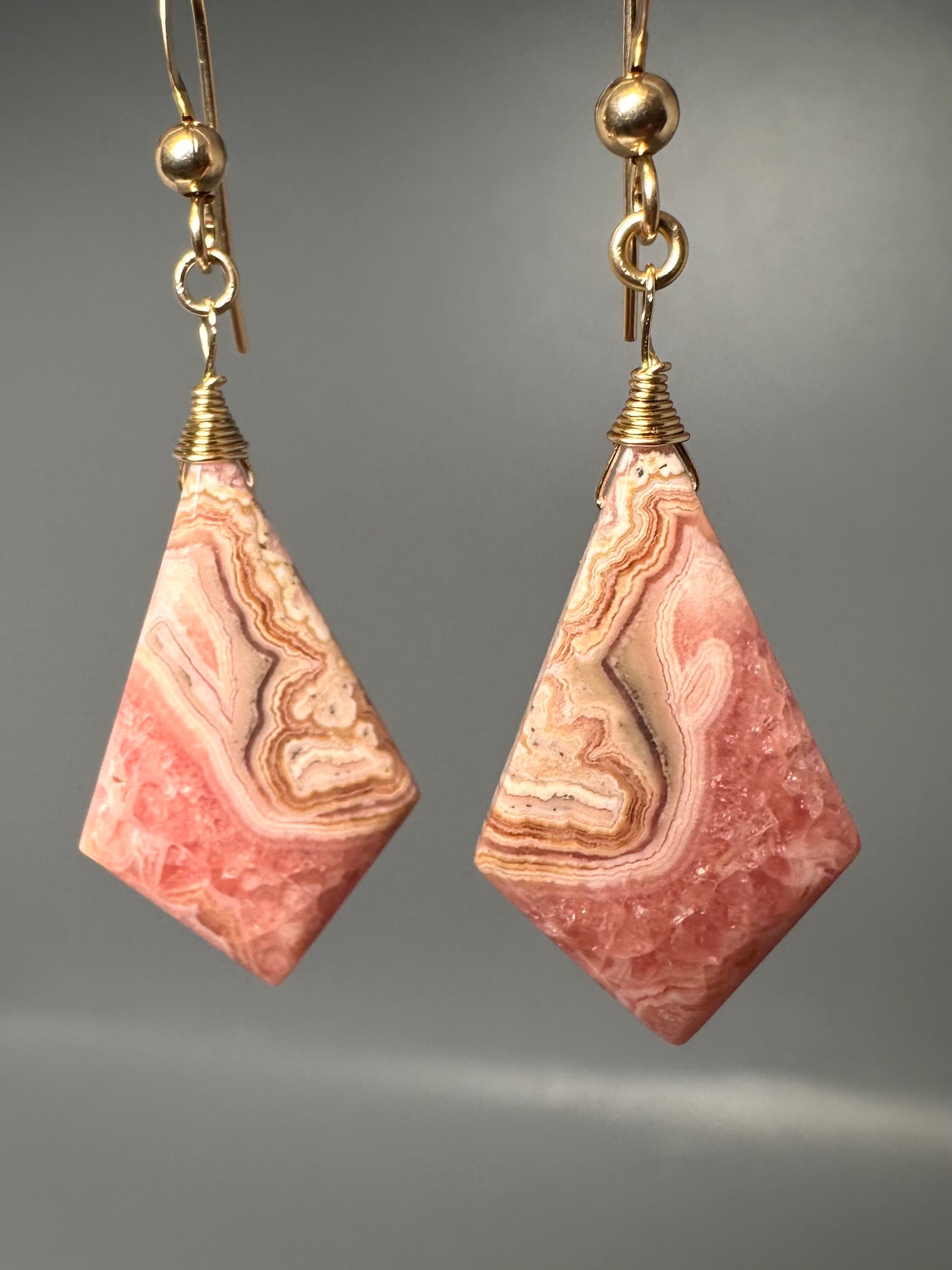 Pair of Rhodochrosite Earrings