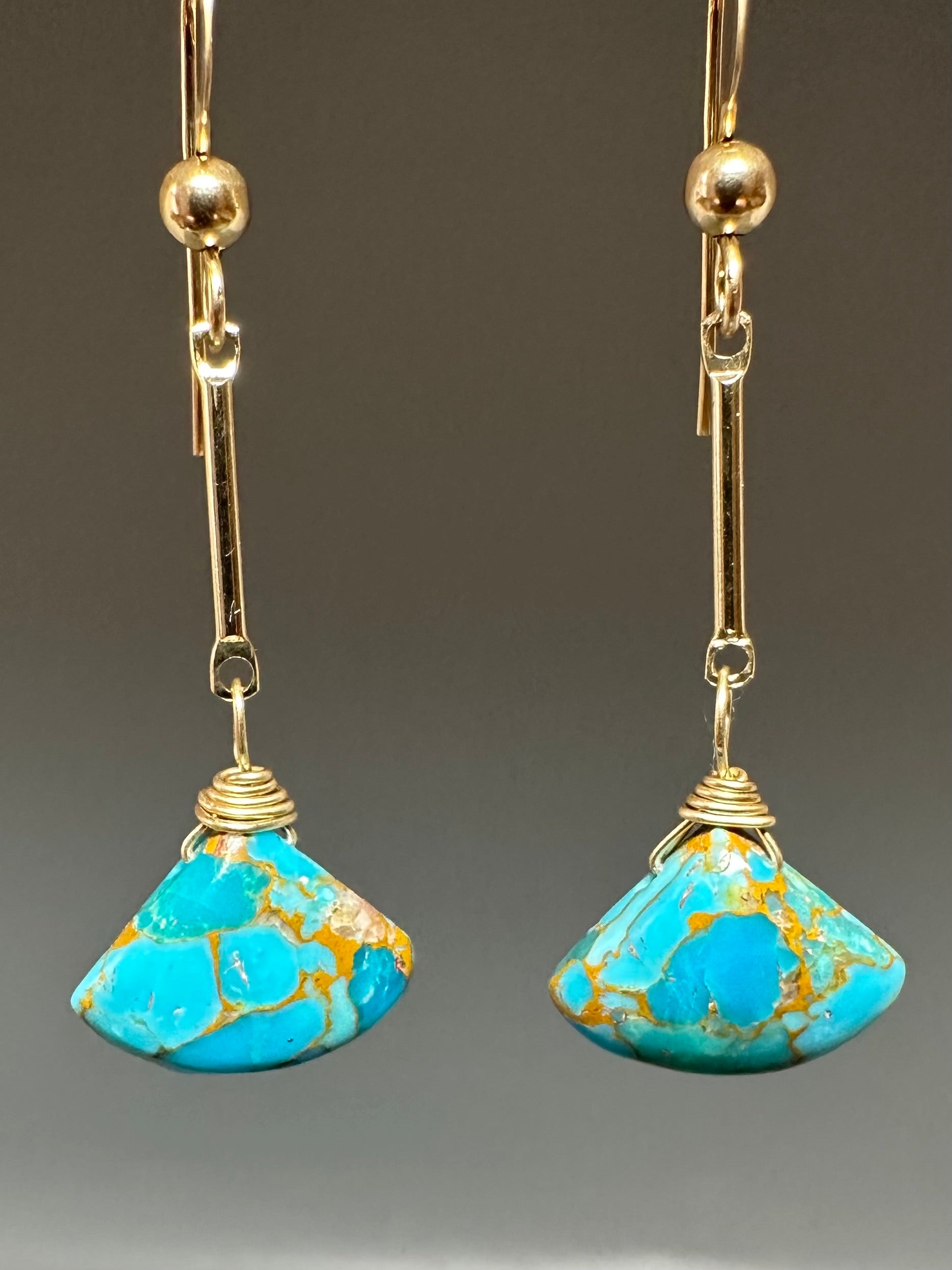 Turquoise Fan Earringa