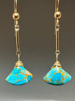 Turquoise Fan Earrings