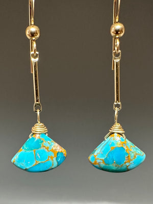 Turquoise Fan Earrings