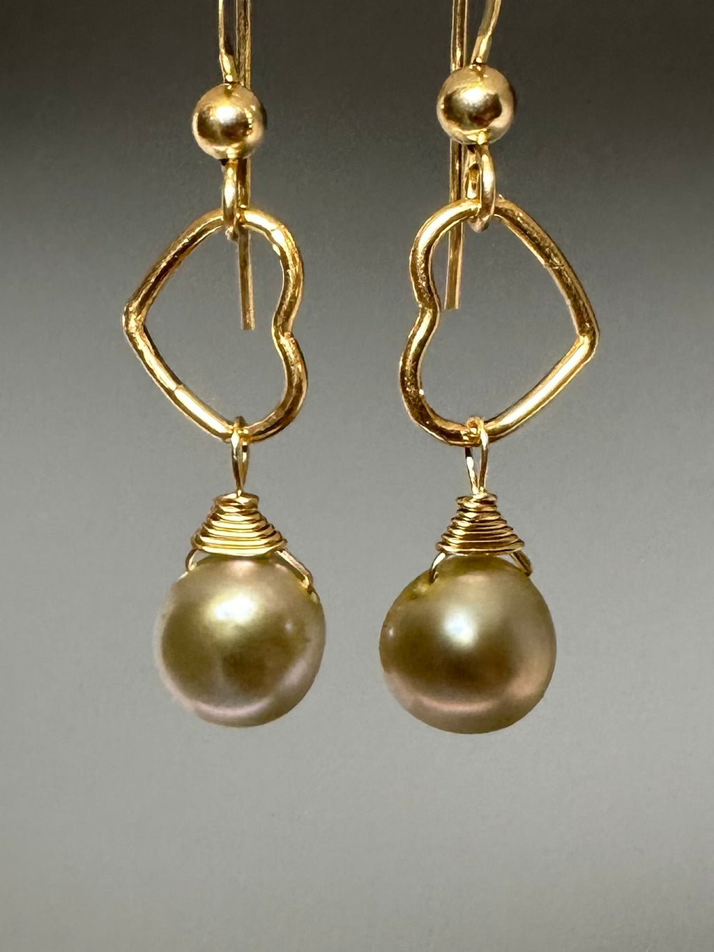 Pearl Heart Earrings