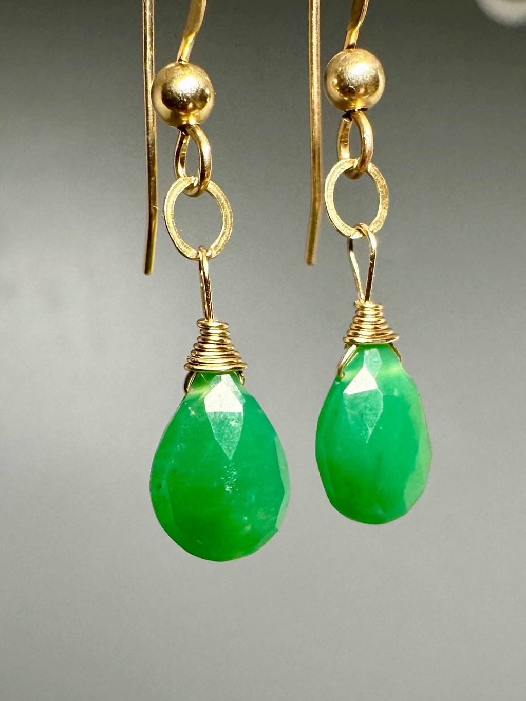 Green Onyx Drop Earrings