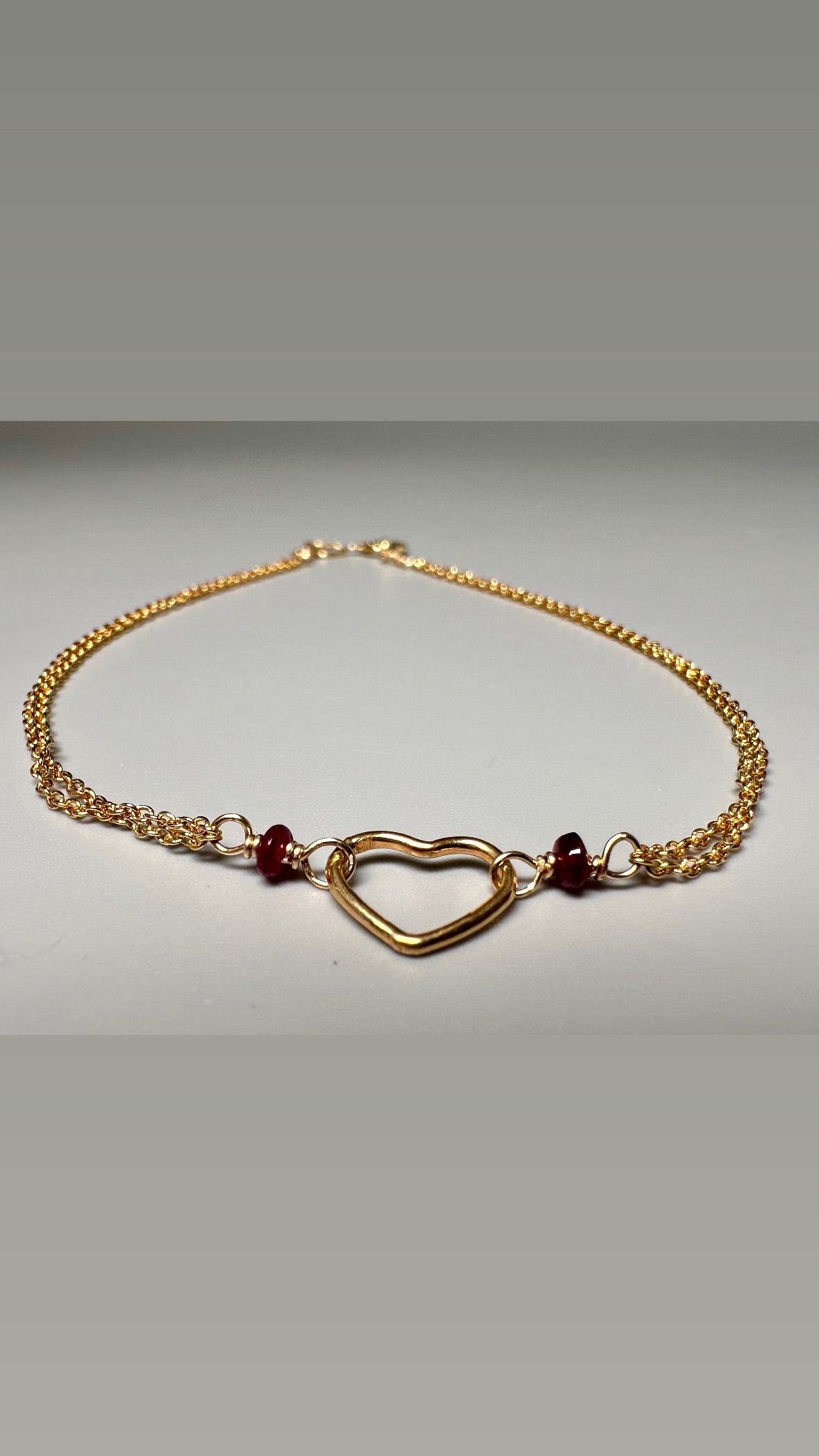 Ruby Heart Bracelet