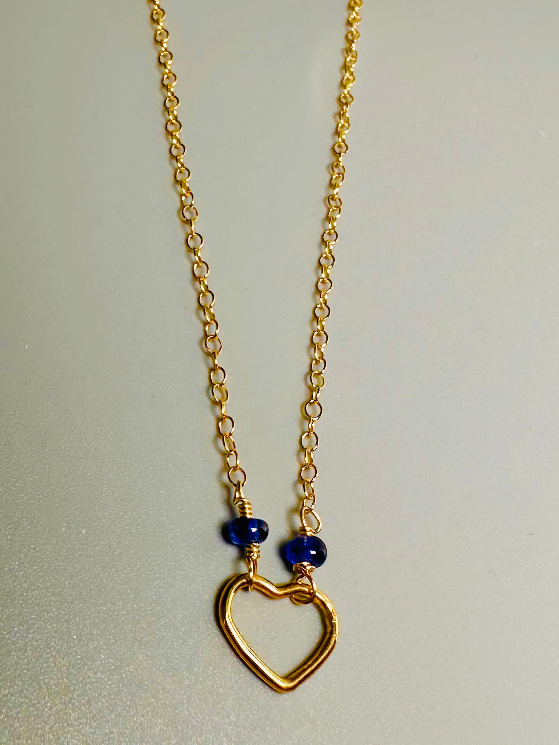 Blue Sapphire Heart Necklace
