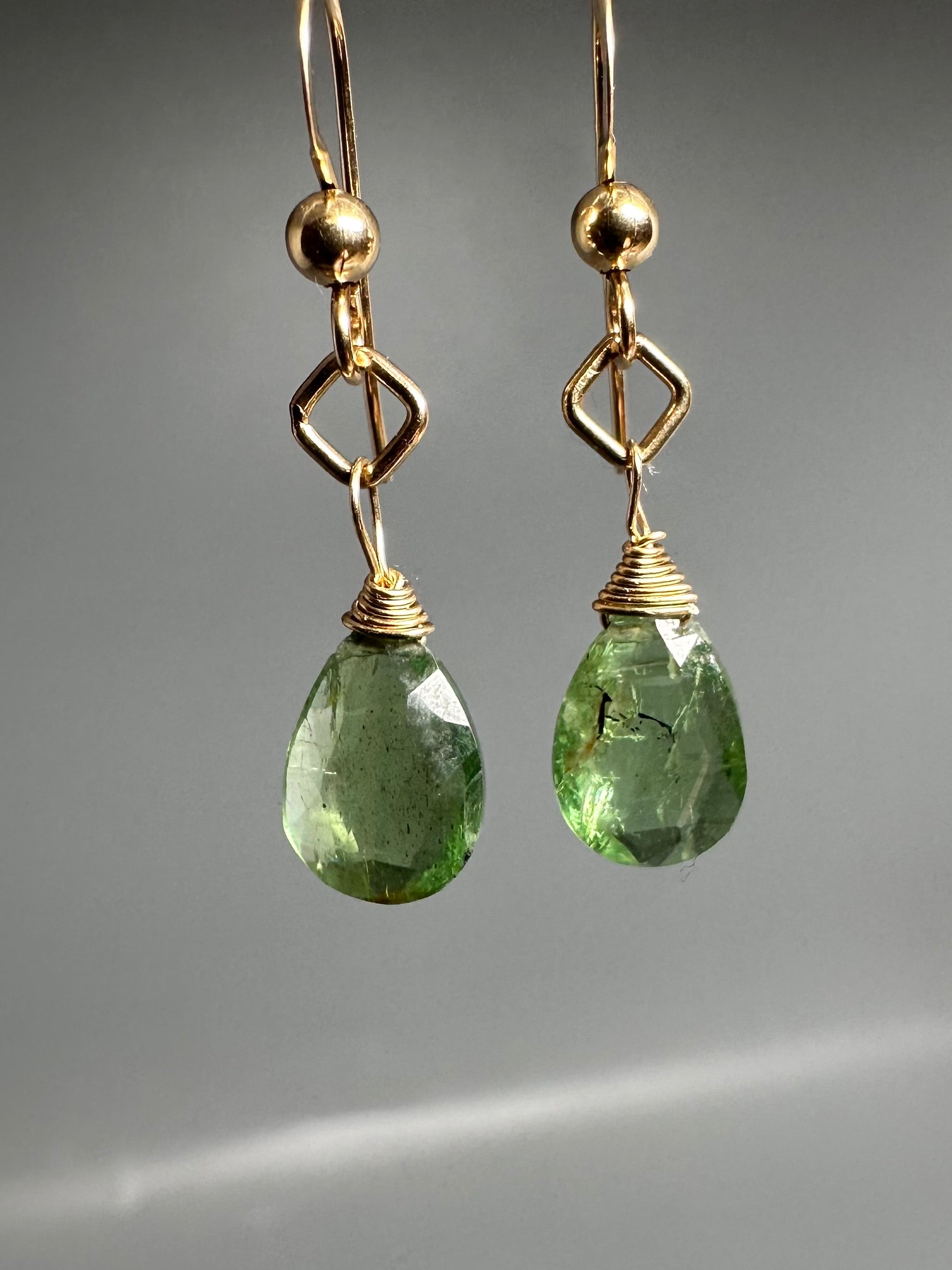 Pair of Green Kyanite Earrings