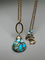 Blue Copper Turquoise Pendant Necklace