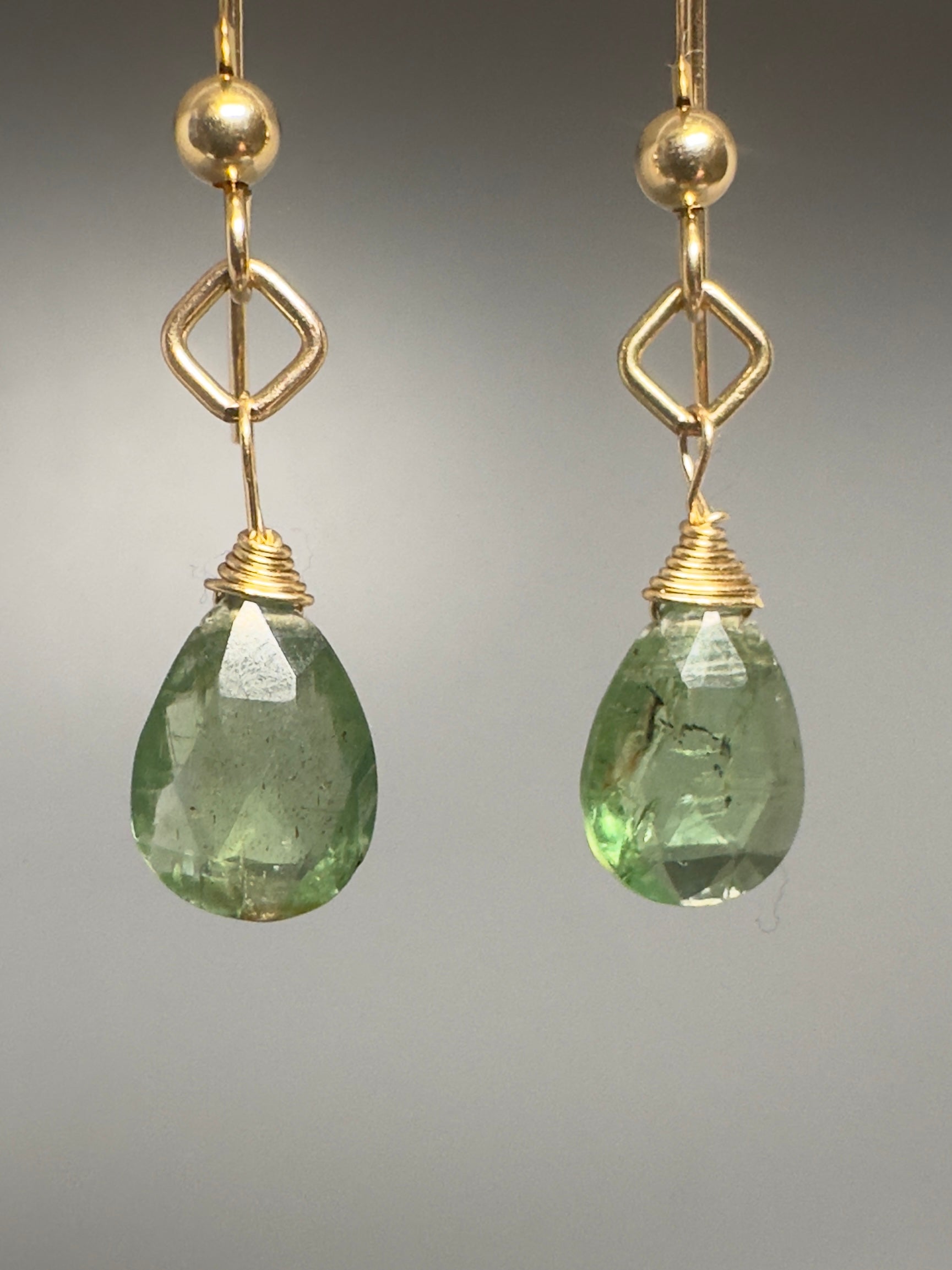 Pair of Green Kyanite Earrings