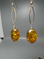 Amber Oval Drop Earrings