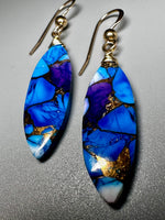 Turquoise Mosaic Stone Drop Earrings