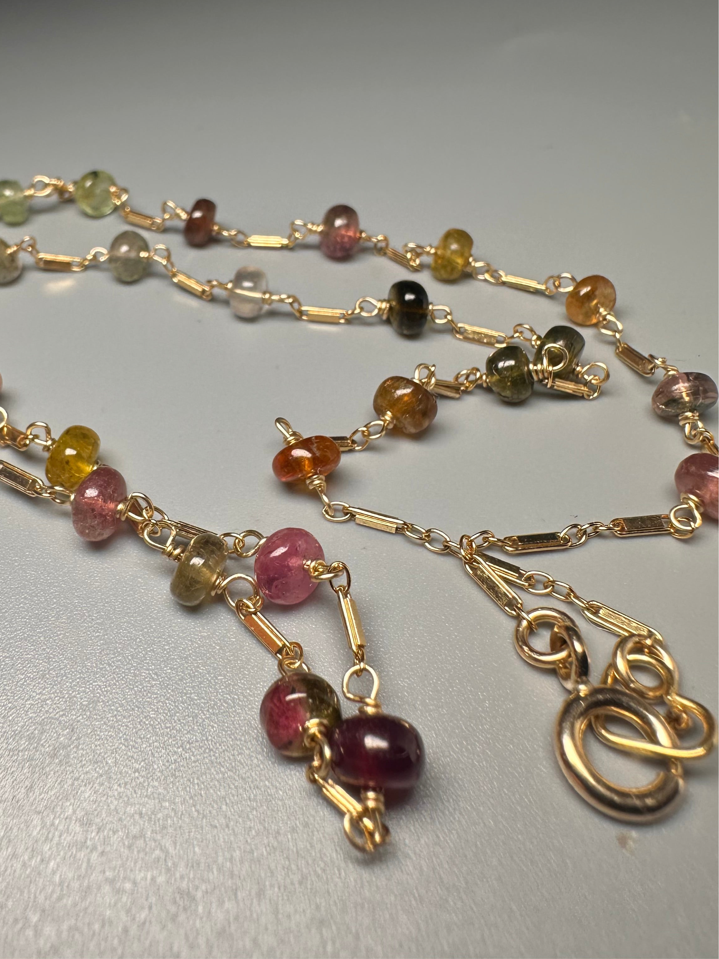 Tourmaline Rondelle Layering Necklace