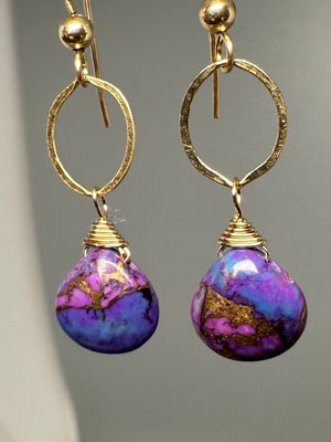 Purple Turquoise Earrings