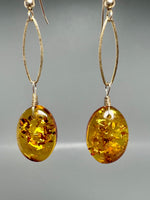 Amber Oval Drop Earrings