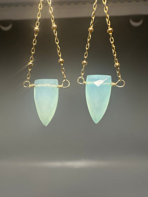 Pair of Chalcedony Drop Earrings