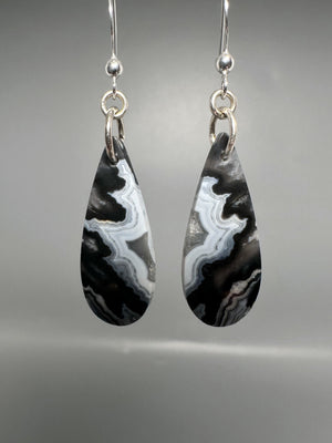 Pair of Plume Agate Earrings