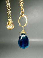 Ocean Blue Apatite Drop Necklace
