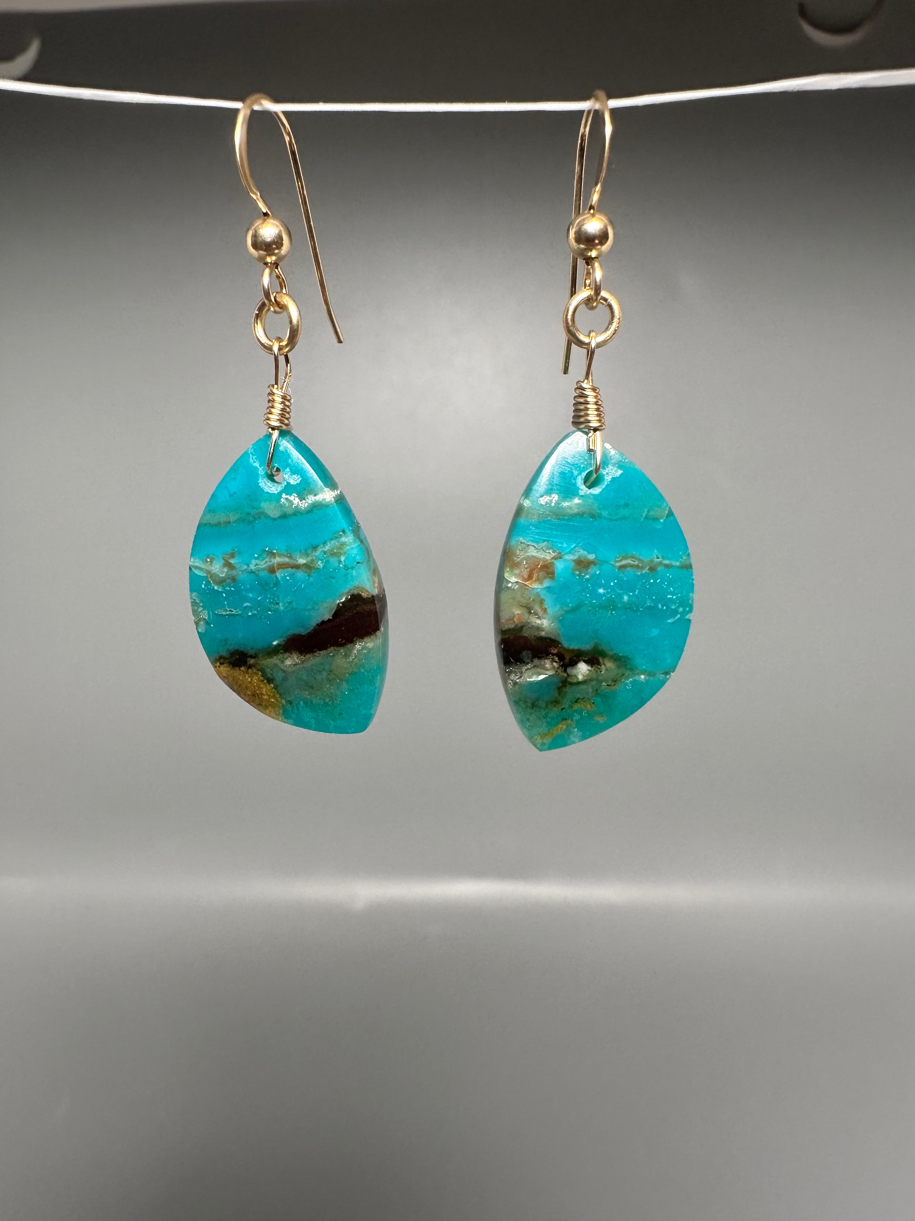 Pair of Blue Opal Earrings