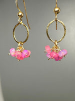 Pink Opal Cluster Earrings