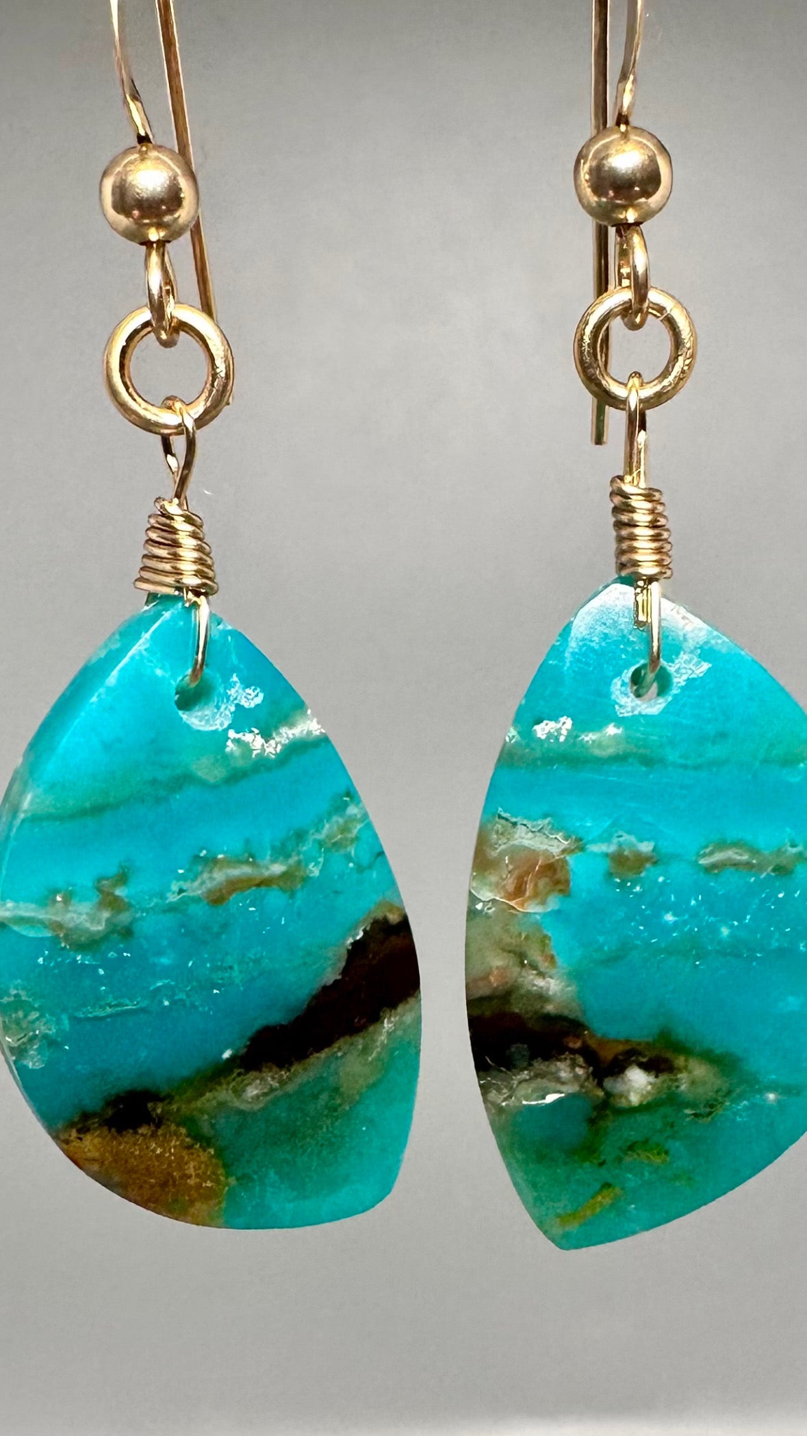 Pair of Blue Opal Earrings