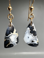 Pair of Natural Plume Agate Earrings