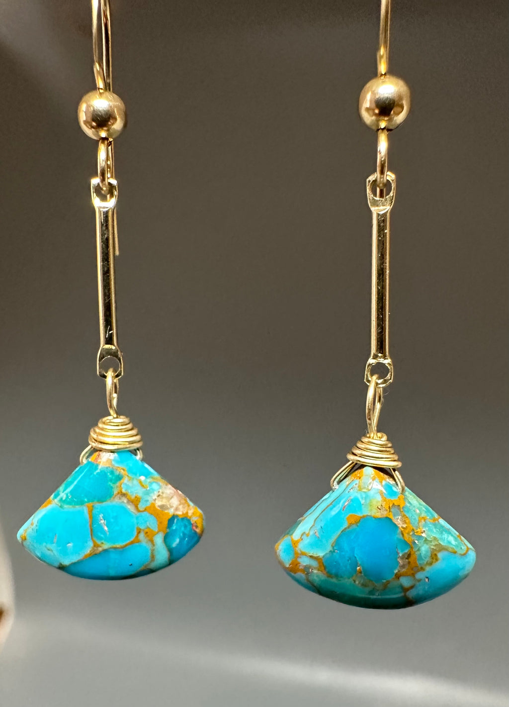 Turquoise Fan Earringa