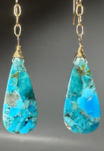 Kingman Turquoise Teardrop Earrings