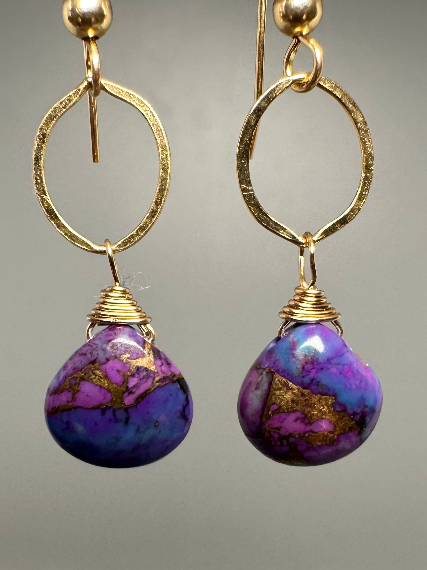 Purple Turquoise Earrings