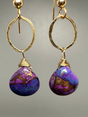 Purple Turquoise Earrings