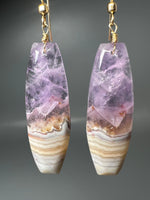 Amethyst Lace Agate Drop Earrings