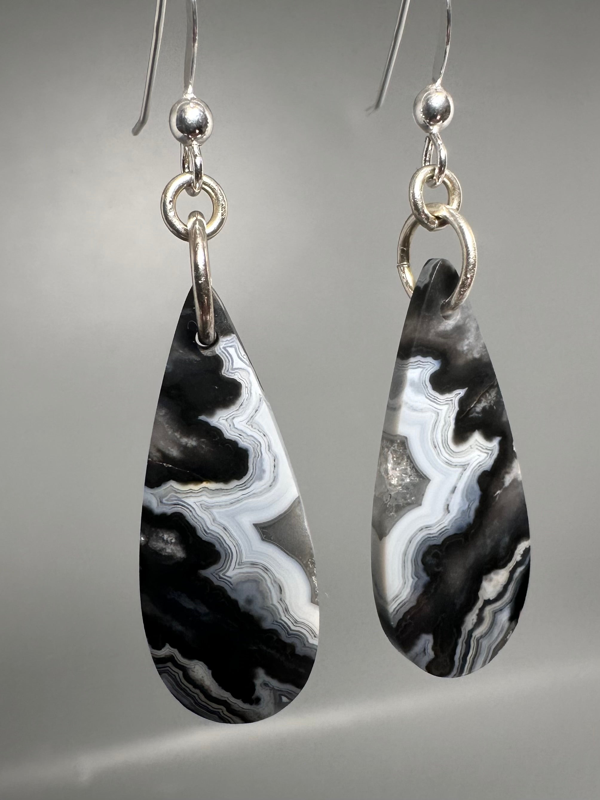 Pair of Plume Agate Earrings