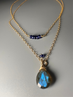 Labradorite Sapphire Double Necklace