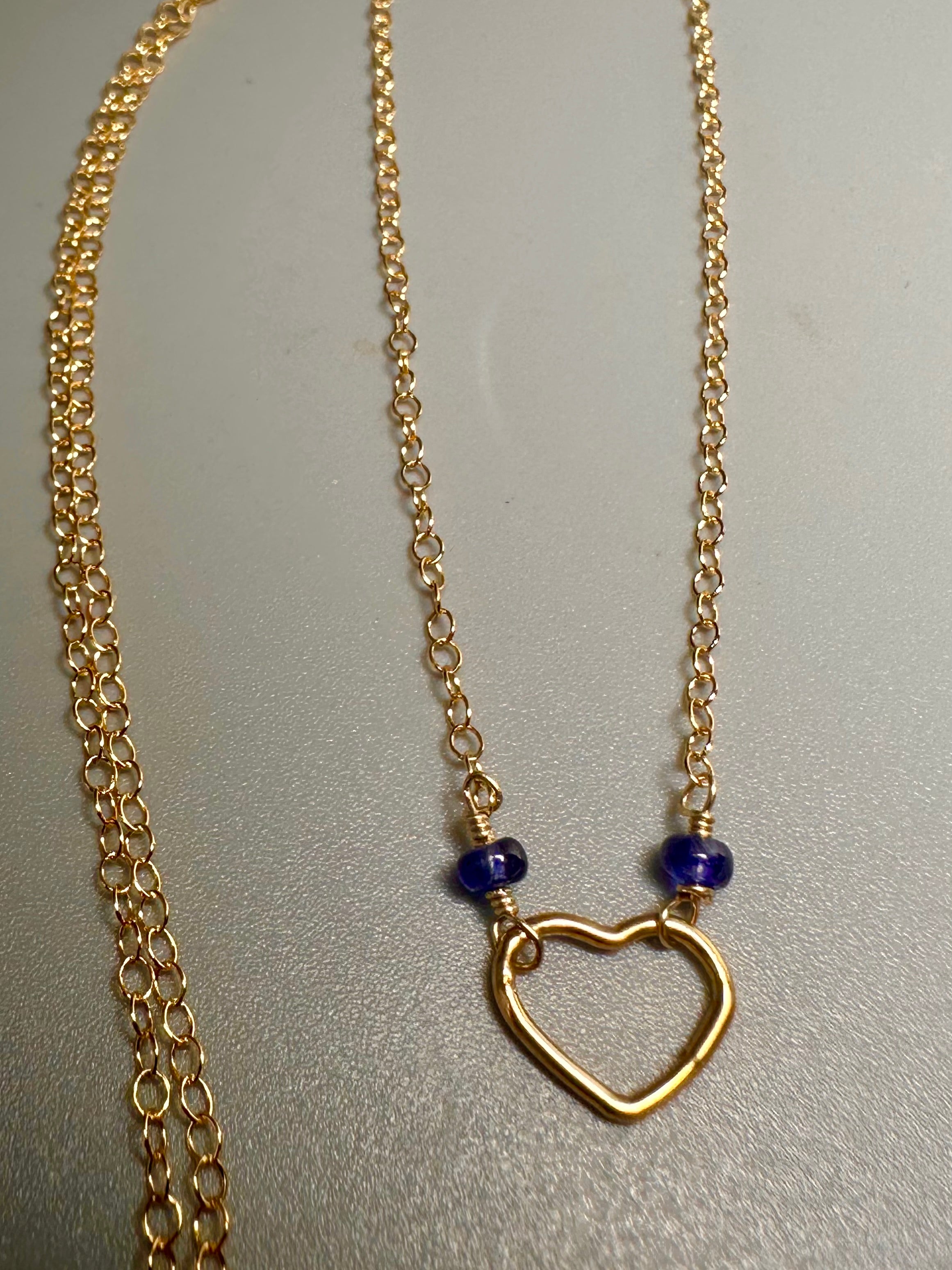 Blue Sapphire Heart Necklace