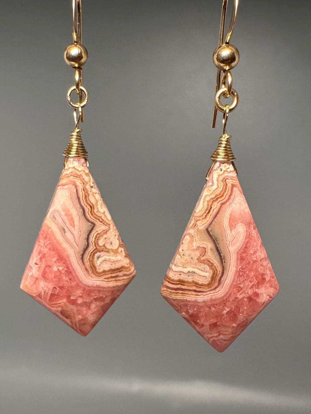 Pair of Rhodochrosite Earrings