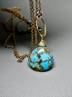 Blue Copper Turquoise Pendant Necklace